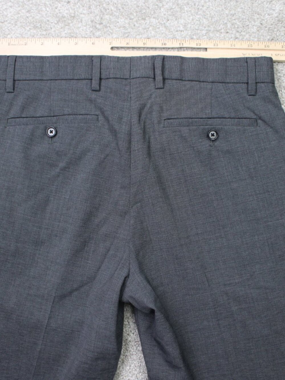Banana Republic Pants Men 32x32 Charcoal Gray Marzotto Wool Slim Fit Performance - Picture 6 of 13
